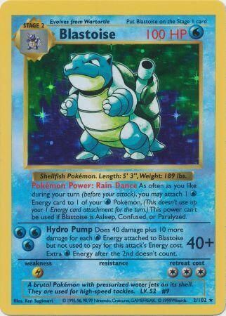 1999 First Edition Shadowless Holographic Blastoise