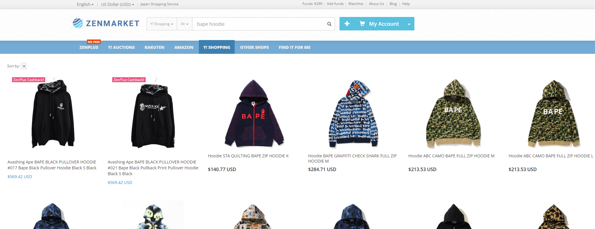 Bape hoodies on Yahoo shopping via zenmarket