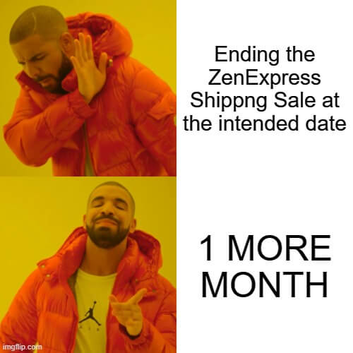 ZenExpress 60% Off December Shipping Sale via ZenMarket drake meme