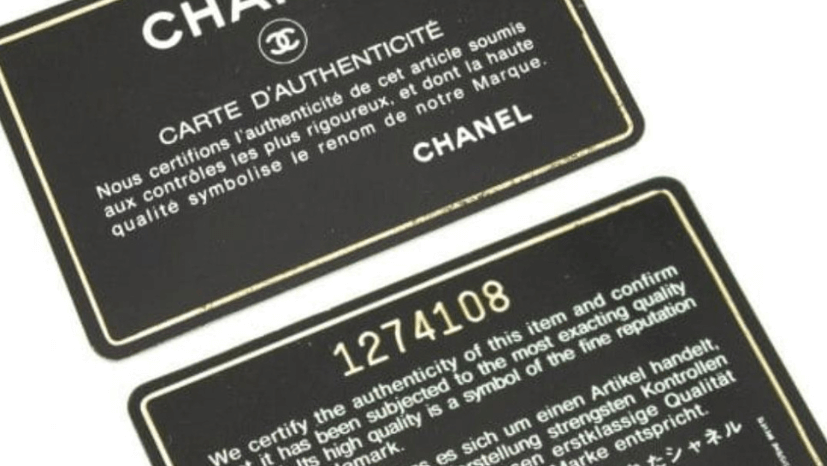 Chanel Authenticity card