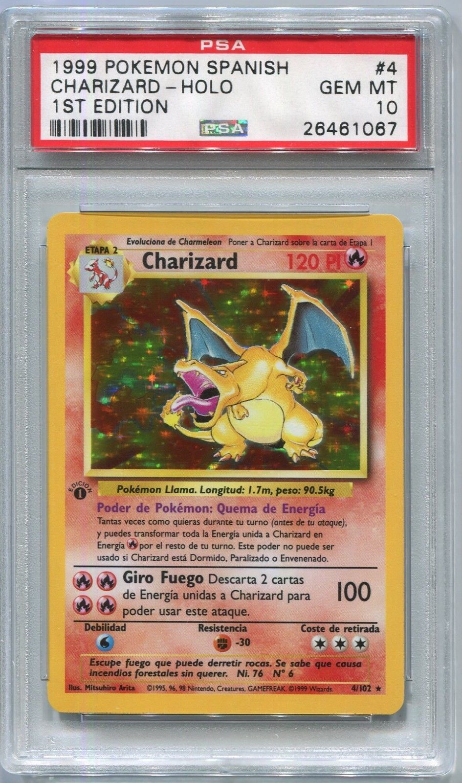 Carta pokemon Charizard de primera edición