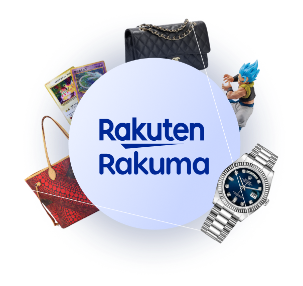 Rakuten Rakuma products, including fashion and luxury goods, trading cards, and anime figures